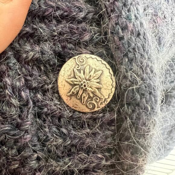 ALPS APPAREL VINTAGE M Mohair Wool Knit Button Front Sweater Cardigan Gray 90s - Picture 6 of 13